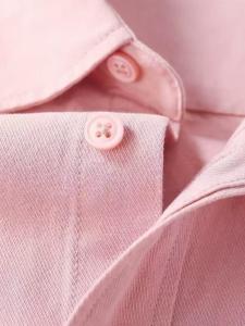 Retro American Pure Cotton Long Sleeve Womens Shirt Inner Wear Pink High-End Feelings Spring Autumn New Style Commute Style