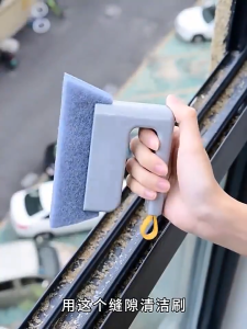 【✅SG Brand】RICHMENT Multi-Purpose Window Track Cleaning Brush with Replaceable Head Built-in Scraper Deep Crevice Cleaner for Window Grooves Door Rails Kitchen & Bathroom Gaps