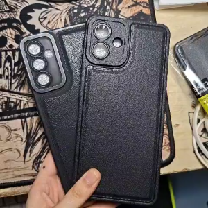 Soft Case Samsung A07 / Samsung A14 4G/5G Case Leather Pro Black Casing TPU Lembut Tekstur Kulit Anti Benturan - Formasi Acc