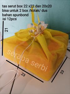 tas serut box nasi 22x22 tas spunbond tas kotak nasi tas thinwal tas besek tas syukuran tas hajatan tas kue