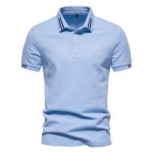 AIOPEON Brand 100% Cotton Mens Polo Shirts Casual Solid Color Short Sleeve Polo Shirts for Men New Summer Desinger Clothing Men