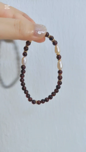 Ready Stock SG - Garnet Freshwater Baroque Pearl Crystal Bracelet Handmade Crystal Bracelet Handmade Natural Healing Crystal Bracelets