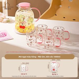MODERN SWEETHOME | Bình Nước Lạnh Dung Lượng Lớn Chống Nhiệt Boro Silicat Cao
