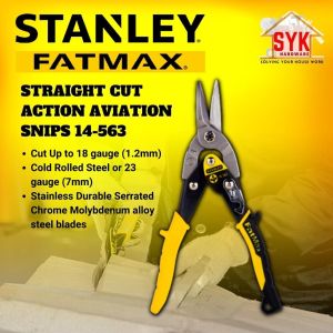 SYK STANLEY Fatmax 14-563 10" Aviation Snips Straight Cut Cutter Dawai Gunting Zink Alat Pemotong Besi