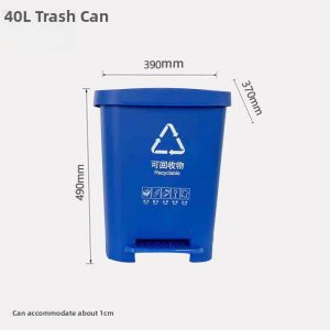Large Size Foot Pedal Waste Bin Household Commercial Public Place Dry Wet Separation Four Colors Recyclable Foot Operated Trash Can