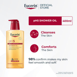 Eucerin pH5 Shower Oil 400ml  Body Wash Sensitive Skin  Dry Skin  Deep Hydration  Derma Skincare