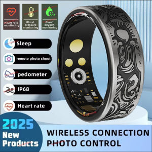 2025 New Smart Ring Mens and Womens Heart Rate Oximetry Sleep Monitor IP68 Multi-Sport Modes Finger Rings for Android and i0s