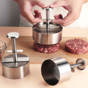 304 Stainless Steel Hamburger Meat Press Patty Maker Round Non-Stick Thickness Adjusted outdoor picnic Kitchen Beef Rice BBQTool