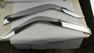 J134S21 CHROME DOOR VISOR SET HYUNDAI INOKOM AD3 HD5000 LORRY TRUCK AKSESORI