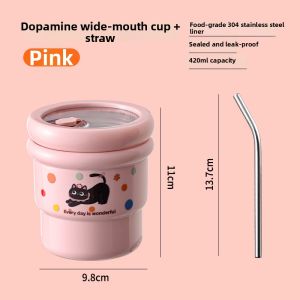 MRUN | Dopamine Stainless Steel Mug With Lid and Straw