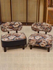 Small Wooden Stool Low Chair Home Use Casual Furniture Soft Padded Shoe Changing Tea Table Stool Solid Wood Backless Bench