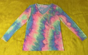 Áo EXIT ONE tay dài màu rainbow cầu vồng phong cách cá tính của Mỹ 203