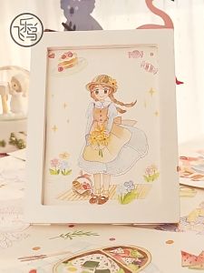 Watercolour Paint Art Coloring Sheets Featuring Girls Flowers Fairy Tale Scenes Food and Hand-drawn Designs