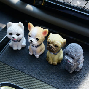 Creative Mini Desktop Car Decorations Birthday Cake Cartoon Cute Little Dog Teddy Border Collie Golden Retriever Vehicle Decor