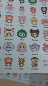 BABY THREE Sticker có lời khen tiếng anh 40k 5 tờ A4 - Mã A464-5