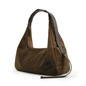 Free Belt Adjustment Metal Buckle Dumpling Bag Single Shoulder/Crossbody Wax Sensation Red Sail Casual Simple Style Cotton Bag