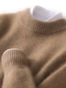 Thickened Woolen Sweater Half High Collar Mens Casual Loose Large Size Base Shirt Autumn Winter New Arrival Pure Color Knittedwear