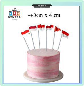 Toper kue / Toper 17 agustus / Toper cake / TEMA KEMERDEKAAN / dirgahayu / cocok untuk tumpeng / hiasan kue ulang tahun tusuk