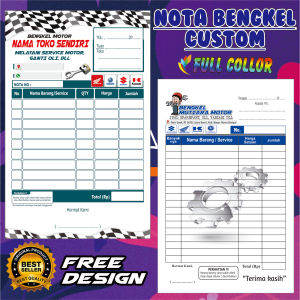 Min 4 Buku Nota Bengkel Custom 2 Ply Ukuran 10x16 Isi 25 Set 50 Lembar Desain Bebas Y&H YudhaGrafika