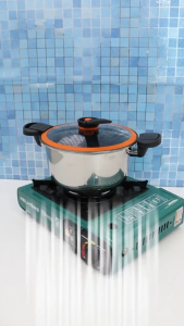 MERIAHSHOP Panci Presto Stainless 3.5Liter Teflon Anti Lengket Presto Pelunak Daging Pressure Cooker 3.5 Liter Premium