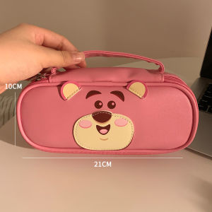 Disney Strawberry Bear Minnie Large Capacity Pencil Case Cute Stationery Box for Middle School Girls Primary School Students Storage Bag 2025 New Model