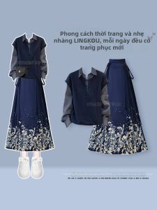 NUMEN BUTTON | Large Size Autumn Graceful Knitted Set