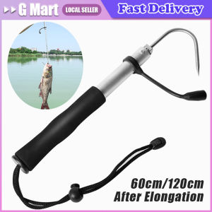 Telescopic Fish Gaff Stainless Steel Ice Sea Fishing Spear Hook Flexible Fishing Gaff Holder Spear Hook Gripper Tool Accessories
