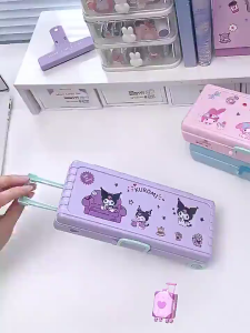 IF ME Kuromi Cinnamoroll Stationery Pencil Case Box Creativity Suitcase Melody Modeling Portable