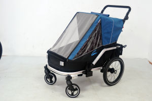 New Single Seat Aluminum Alloy Childrens Trailer Mountain Bike One Button Carriage Child Pushcart Towed Trailer Hitch