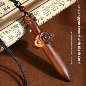 Lightning Struck Peach Wood Sword Pendant