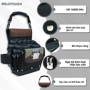 Túi Đựng Dụng Cụ Đáy Cứng Có Kẹp Thắt Lưng Túi Đựng Dụng Cụ Thợ Điện Có Nắp Mở Bằng Vải Polyester Dành Cho Kỹ Thuật Viên HVAC Thợ Mộc Thợ Sửa Ống Nước Dịch Vụ Bảo Trì