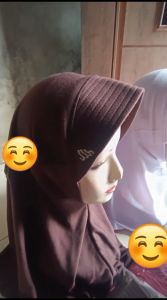 jilbab anak sekolah kerudung instan anak sekolah model serut belakang pita tutup