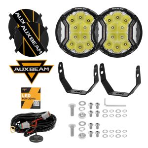 ไฟขับรถ LED 5นิ้วรอบ172W Hyper ไฟสปอตทำงานสปอร์ตไลท์สีขาวฝักกับสองด้านยิงแสงสีเหลืองอำพัน DRL กับ DT ปลั๊กสายไฟเทียม (2นำ)