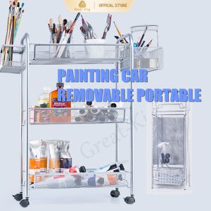 Three Layer Oil Painting Frame Metal Oil Painting Car Pigment Car Painted Shelf Sketch Portable Combination