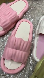 รองเท้า SHO-BWM รองเท้าน่ารัก รองเท้าก้อนเมฆ รองเท้าแบบสวม รองเท้าแตะส้นแบน หนานุ่ม เสื้อเดีย รสชาติ