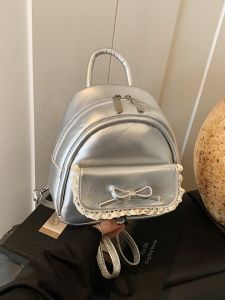 Trendy Commuter Womens Mini Backpack Fashionable Butterfly Knot Design Versatile Shoulder Bag Stylish Compact Pouch for Daily Use