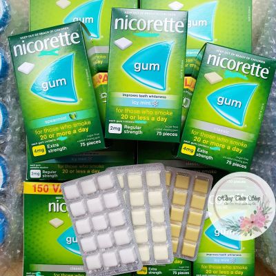 Kẹo cao su cai thu,ốc l,á siêu hiệu quả Nicorette Gum