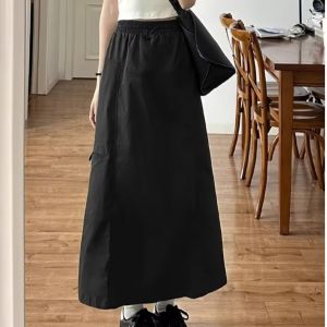 American Retro Workwear A-Line Midi Skirt Womens High Waist plus Size Slimming Skirts Spring Autumn New Style Half-length