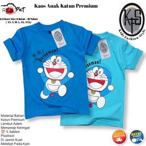 KFS 64 Kaos anak DORAEMON Series lucu Warna Biru Estimasi Umur 1 Tahun sampai 10 Tahun \ kaos anak karakter doraemon