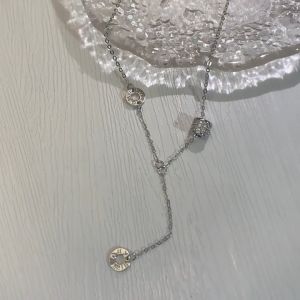 Chard Wake Kalung Wanita Original Korea Elegan Necklaces Berlian Berlapis Platinum Anti Luntur Anti Karat Sertifikat GRA Kalung Cewek