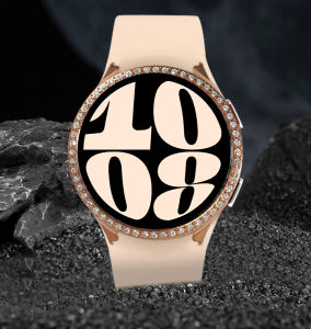 For Samsung Galaxy Watch 6 40mm Case Women Galaxy Watch 6 44mm Case Bling Diamond Cover with Tempered Glass Screen Protector for Samsung Smartwatch 6 40mm 44mm Accessories
