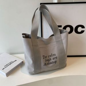 Letter Canvas Big Bag Female 2024 New Arrival Stylish Simple and Versatile Mummy Handbag Lightweight Maternal and Child Tote Bag