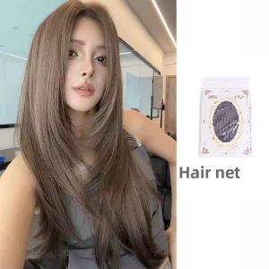 MONLEYTA | Womens Long Straight Hair Wig Thin Summer Style Airy Bangs Sweet Natural Look Full Head Lolita Round Face Popular JK