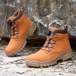 British high top boots Mens steel head protection acid and alkali resistant insulation anti-static work shoes