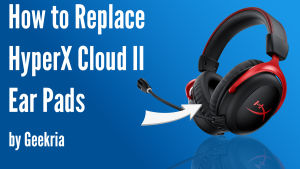 Geekria Protein Leather Replacement Ear Pads for HyperX Cloud II Gaming Headphones Earpads Ear Cushion Ear Cover Ear Muff (Black)