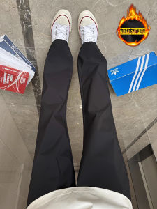 Mens Fleece Lined Soft Shell Cargo Pants Casual Autumn Winter Quick Dry Waterproof Sports Trousers Straight Leg Long Pants