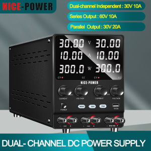 Nice Power Digital Dual-Channel DC Power Supply Lab Bench Power Source Voltage Regulator Series Parallel Functions DIY