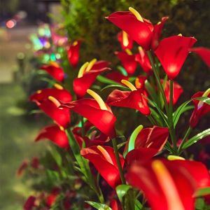 1PC 4head Outdoor Solar Horseshoe Flower Ground Mounted Light Used for GardenCourtyardLawnPartyPath and Balcony Decoration