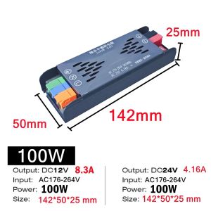 AC 220V To DC12V 24V Switching Power Supply Glue Filling Transformers For Home Light Strip Lighting Dimming 100W 200W 300W 400W