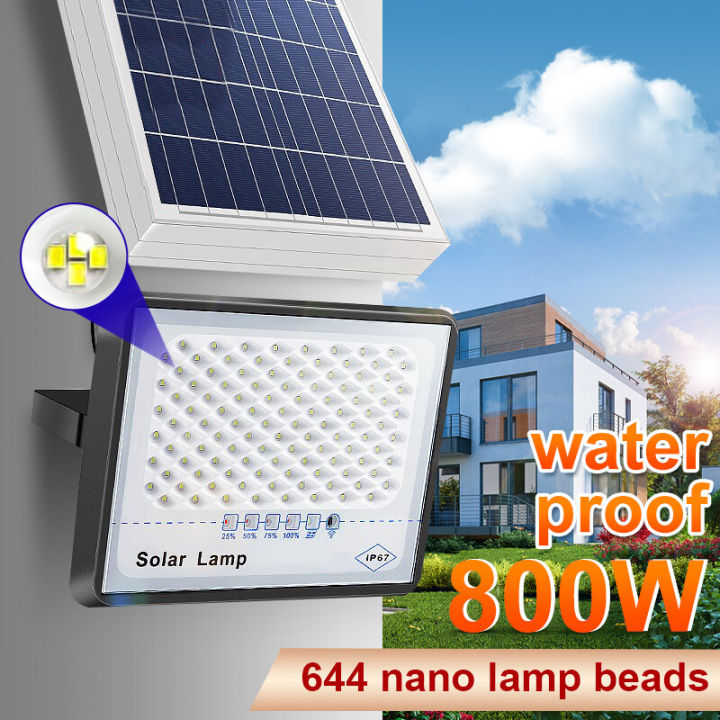 DuBom Solar Flood Light – 40W, 6000K Bright White, IP67 Waterproof, Remote Control, Dusk To Dawn